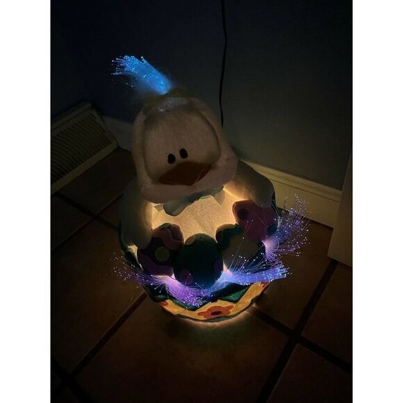 W.M.G. Easter Light Up Electric Duck on Eggs Basket Large 12” Changes Color - Picture 10 of 10